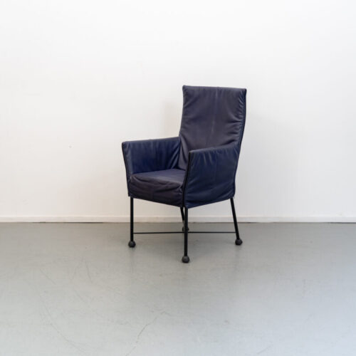 Montis Chaplin stoelen - blauw leder - op doppen