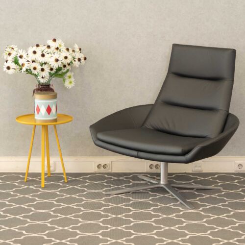 Montis Hugo Fauteuil Zwart Leder - Aluminium