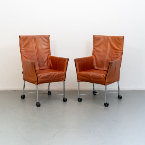 Montis Chaplin Stoel Maron Buffalo Leer - Aluminium (Op Doppen)