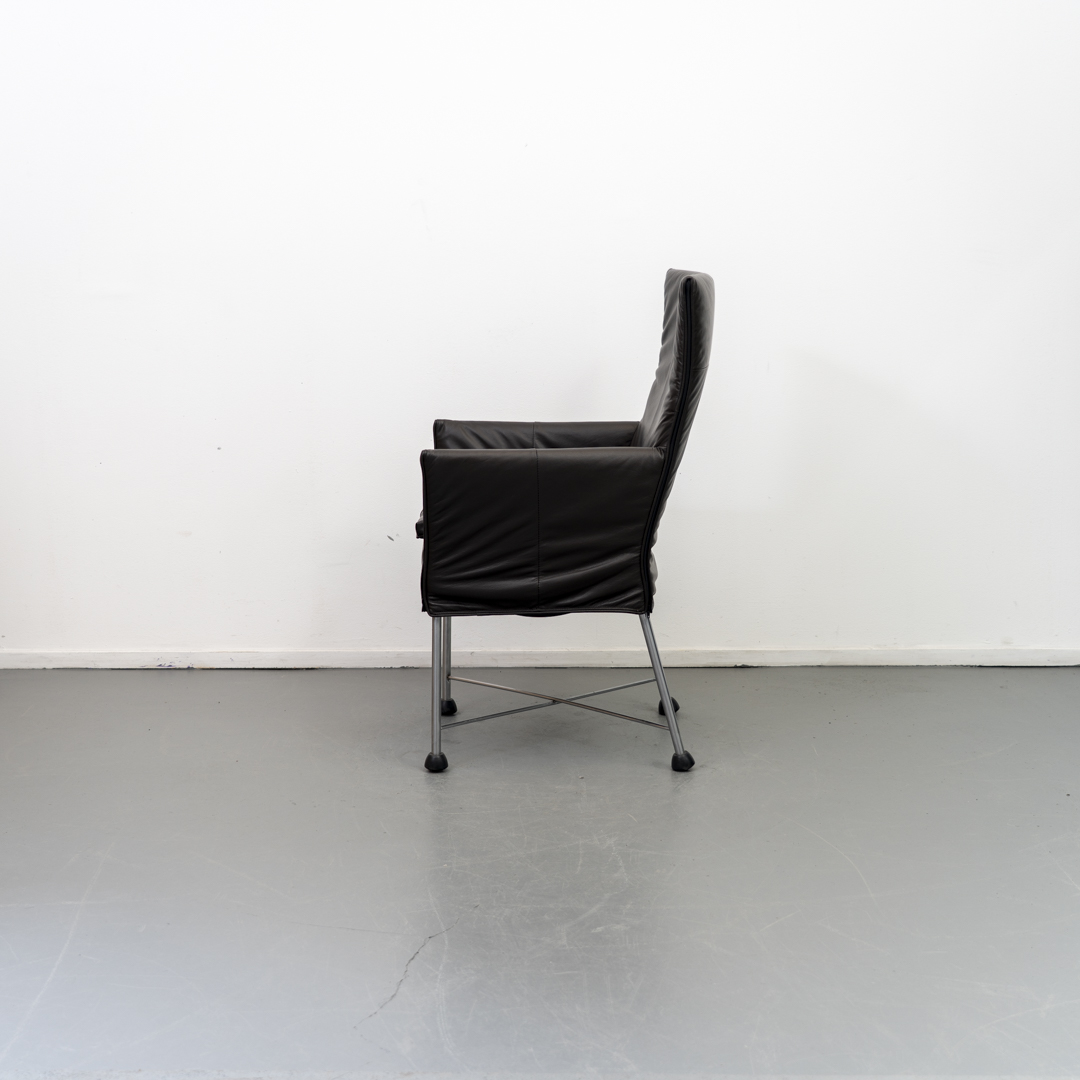 Montis Chaplin Stoel Donkerbruin Leer - Chroom/Dop
