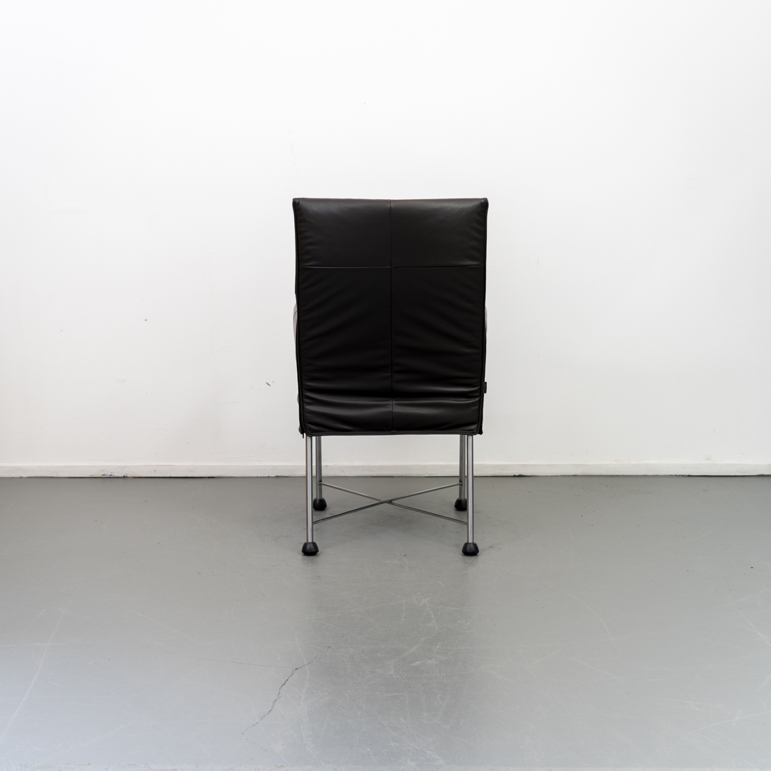 Montis Chaplin Stoel Donkerbruin Leer - Chroom/Dop