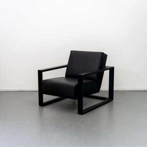 Montis Dickens Fauteuil Zwart Leer - Zwart Chroom