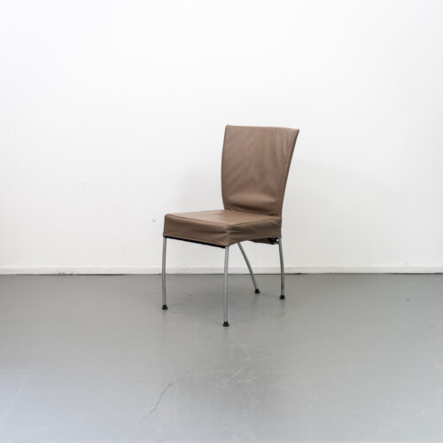 Montis Spica Stoel Mokka/Bruin Leder - RVS Frame