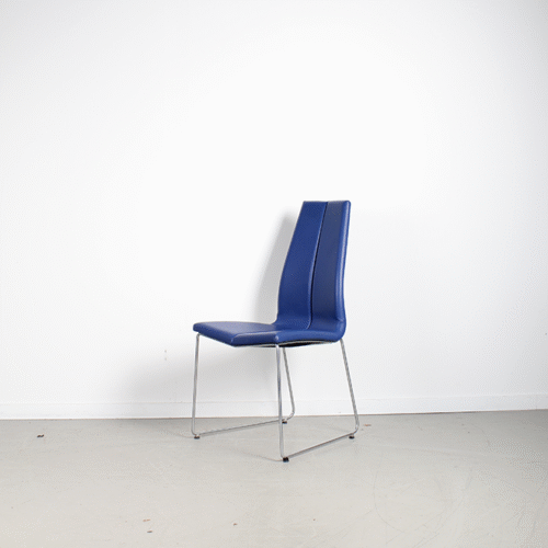 Montis Ivy Fauteuil Blauw Leer - Chroom