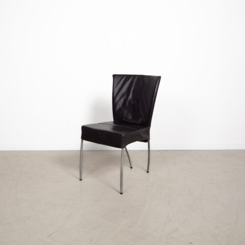 Montis Spica Stoel Donkerbruin Leder - Zwart Frame