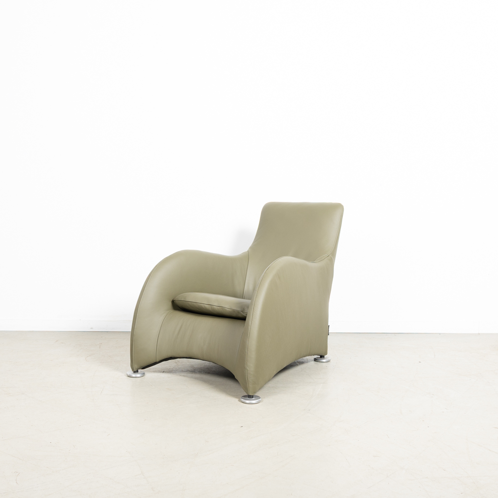 Montis Loge Fauteuil Groen Leer - Aluminium
