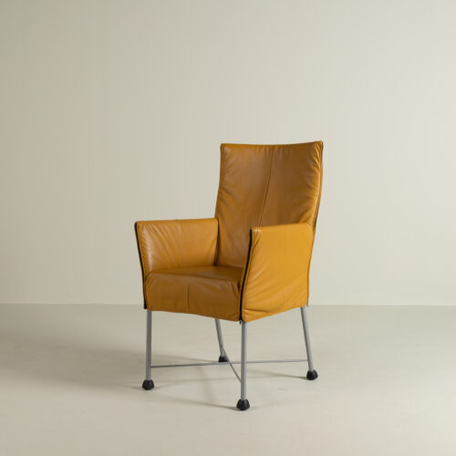 Montis Chaplin Stoel Cognac Leer - Rvs Onderstel