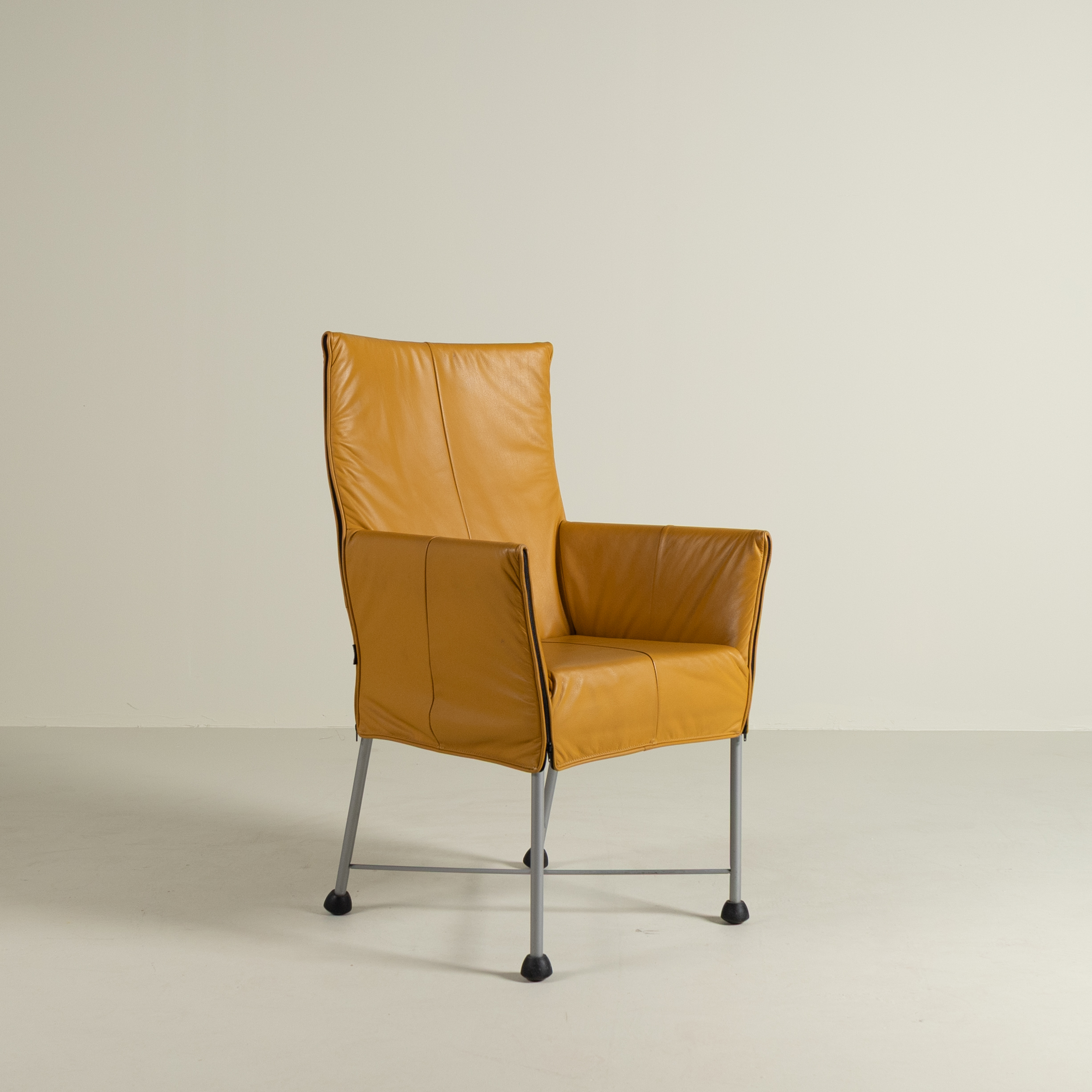 Montis Chaplin Stoel Cognac Leer - Rvs Onderstel