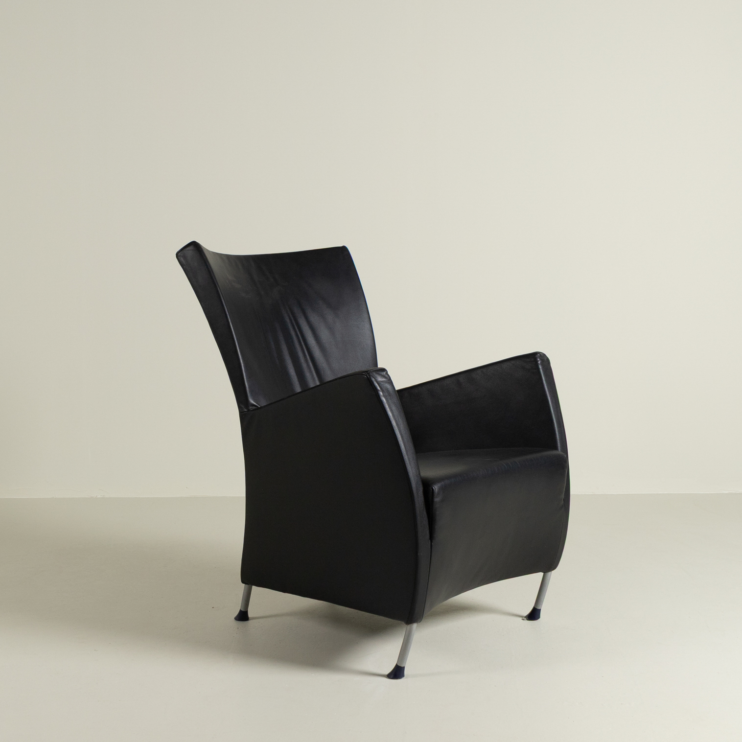 Montis Windy Fauteuil Zwart Leer - Grijs
