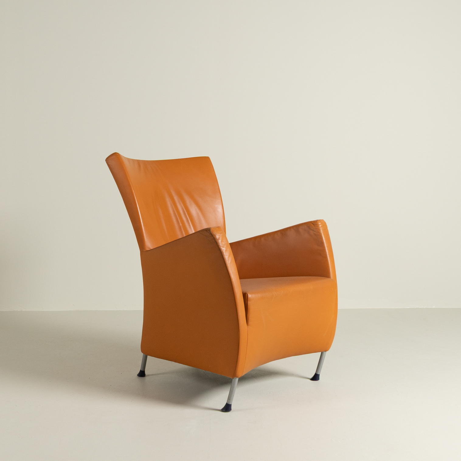 Montis Windy Fauteuil Oranje Leer - Grijs