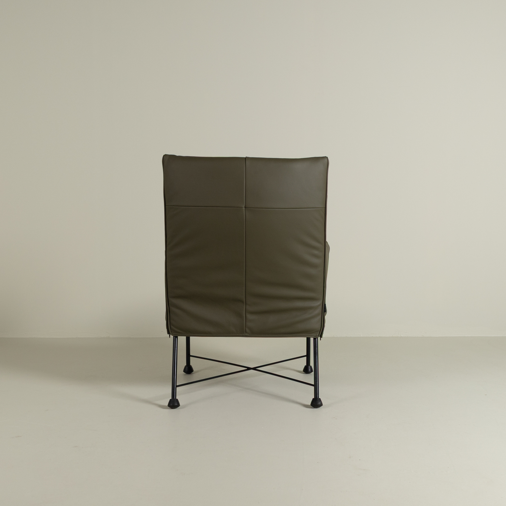 Montis Charly Fauteuil Groen Leer - Zwart (Op Doppen)