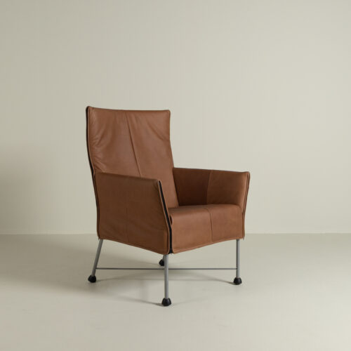 Montis Charly Fauteuil Rancho Cognac Leer - Zwart (Op Doppen)
