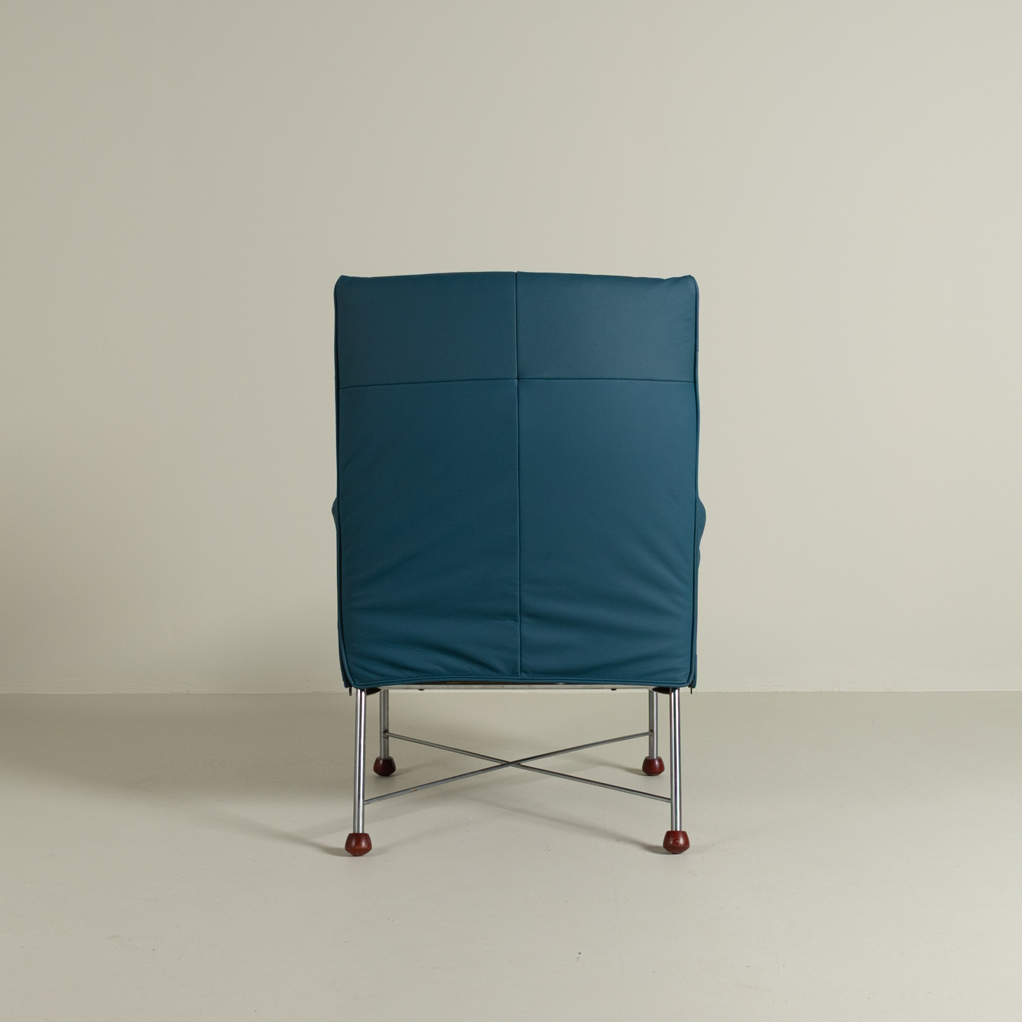 Montis Charly Fauteuil Turquoise Leer - Aluminium (Op Doppen)