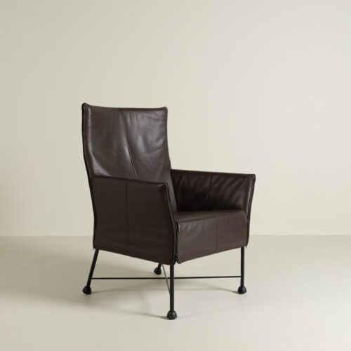 Montis Charly Fauteuil Bruin Leer - Zwart (Op Doppen)
