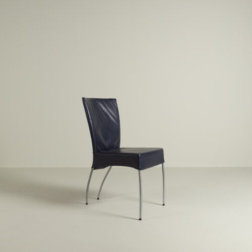 Montis Spica Stoel Donkerblauw Leer - Aluminium