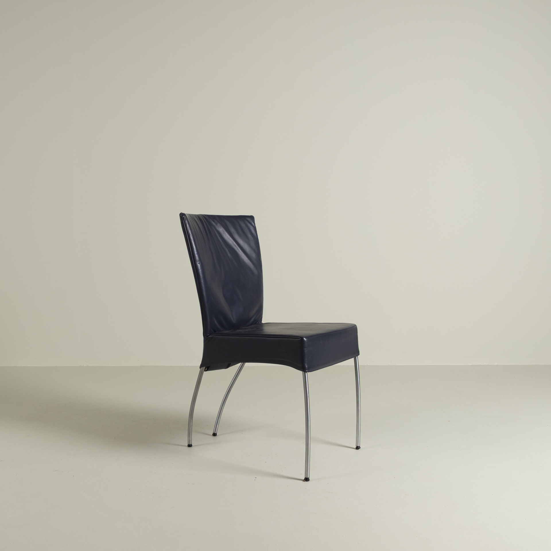 Montis Spica Stoel Donkerblauw Leer - Aluminium