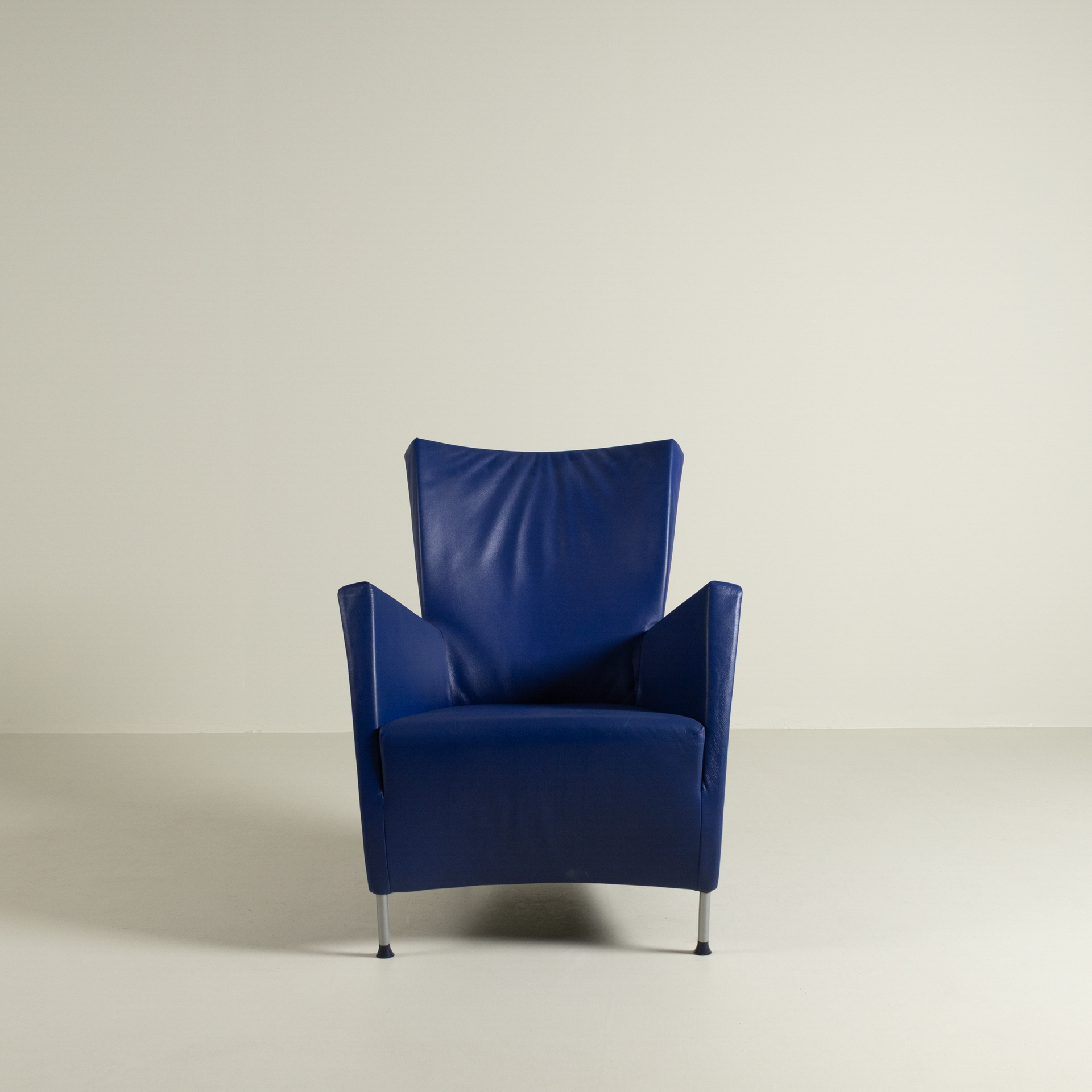 Montis Windy Fauteuil Blauw Leer - Grijs