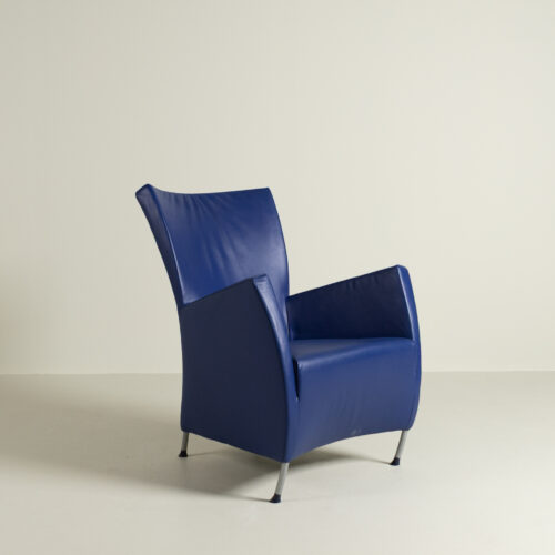 Montis Windy Fauteuil Blauw Leer - Grijs