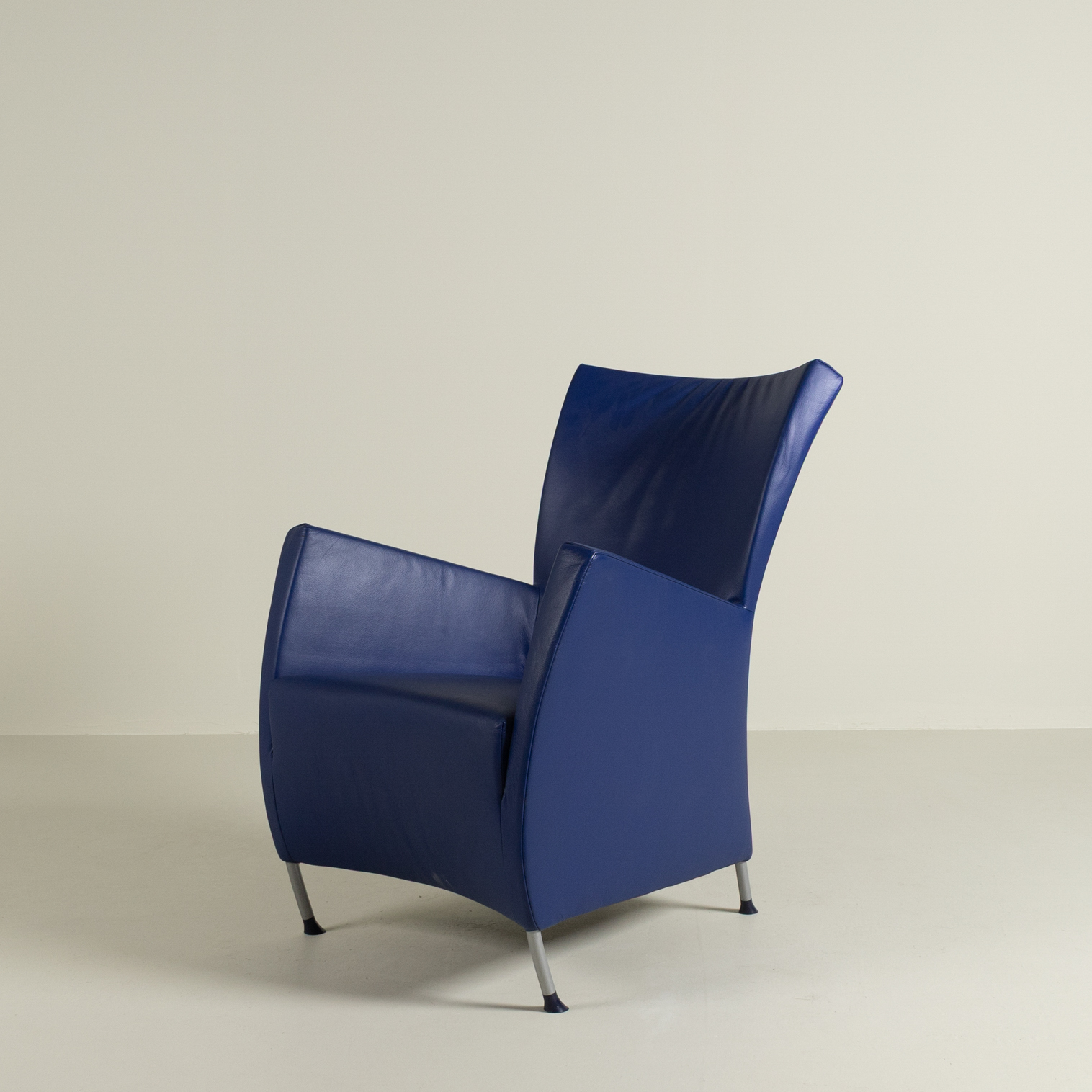 Montis Windy Fauteuil Blauw Leer - Grijs