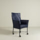 Montis Chaplin Stoel Donkerblauw Leer - Zwart (Op Wielen)