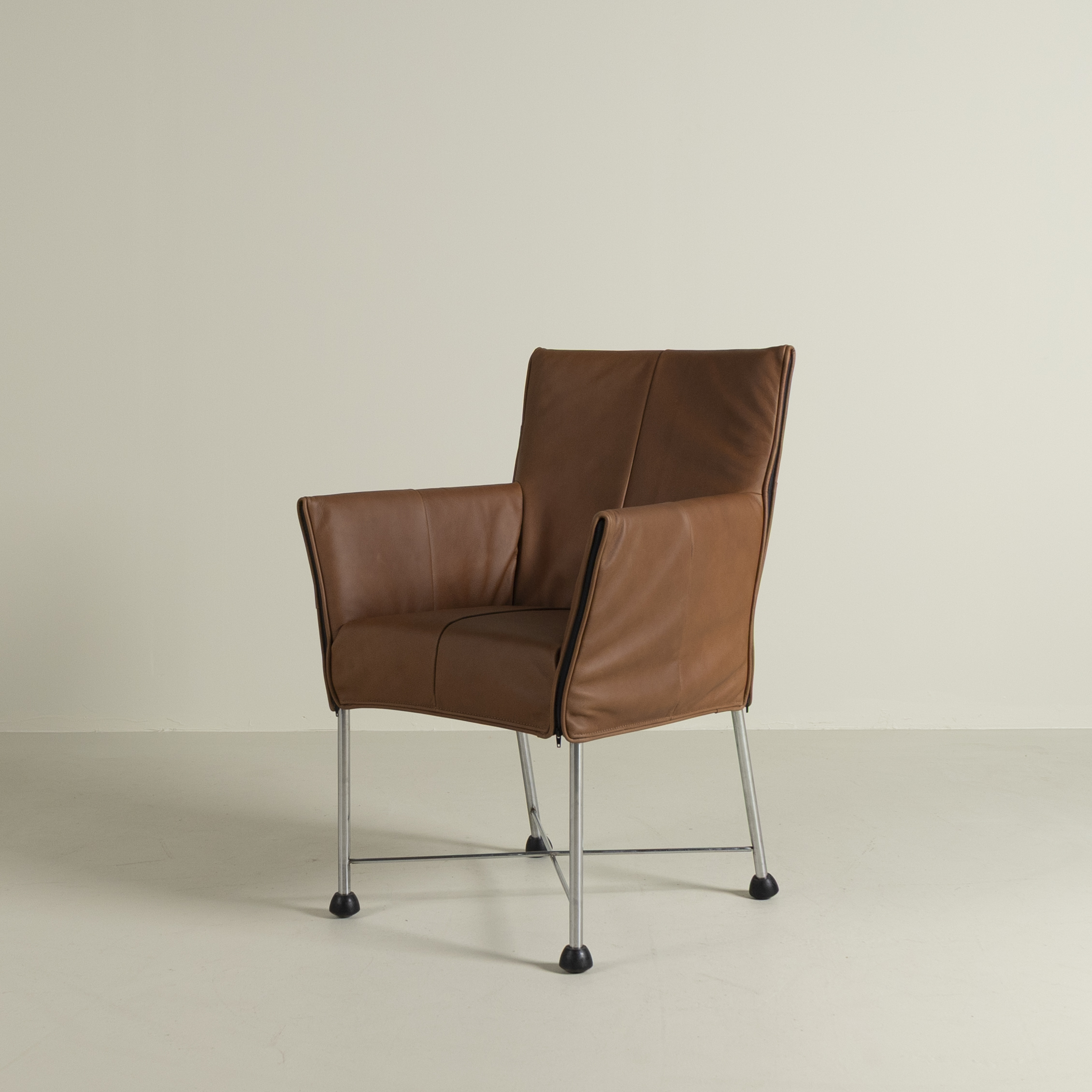 Montis Geraldine Stoel Cognac Leer - Aluminium (Op Doppen)