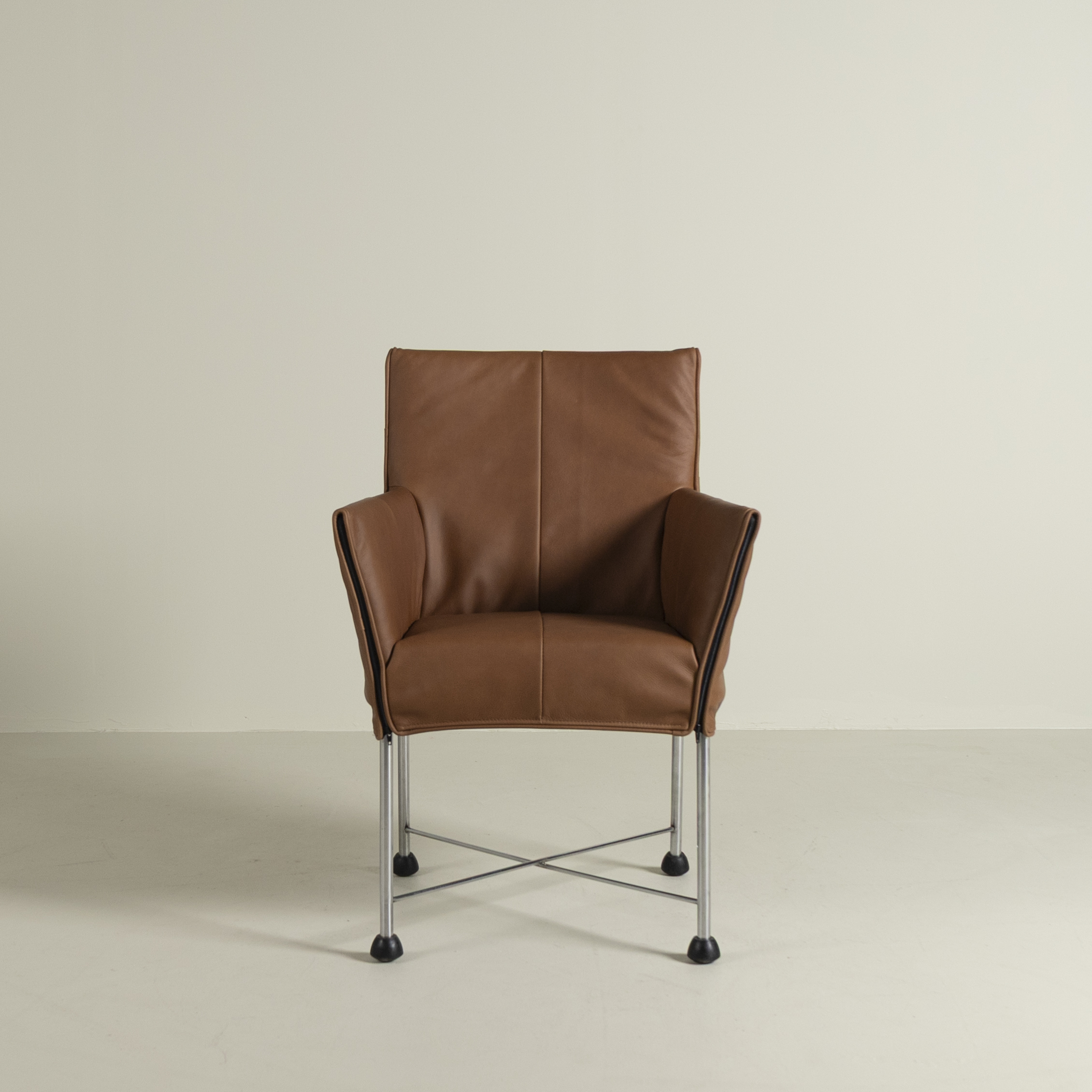 Montis Geraldine Stoel Cognac Leer - Aluminium (Op Doppen)