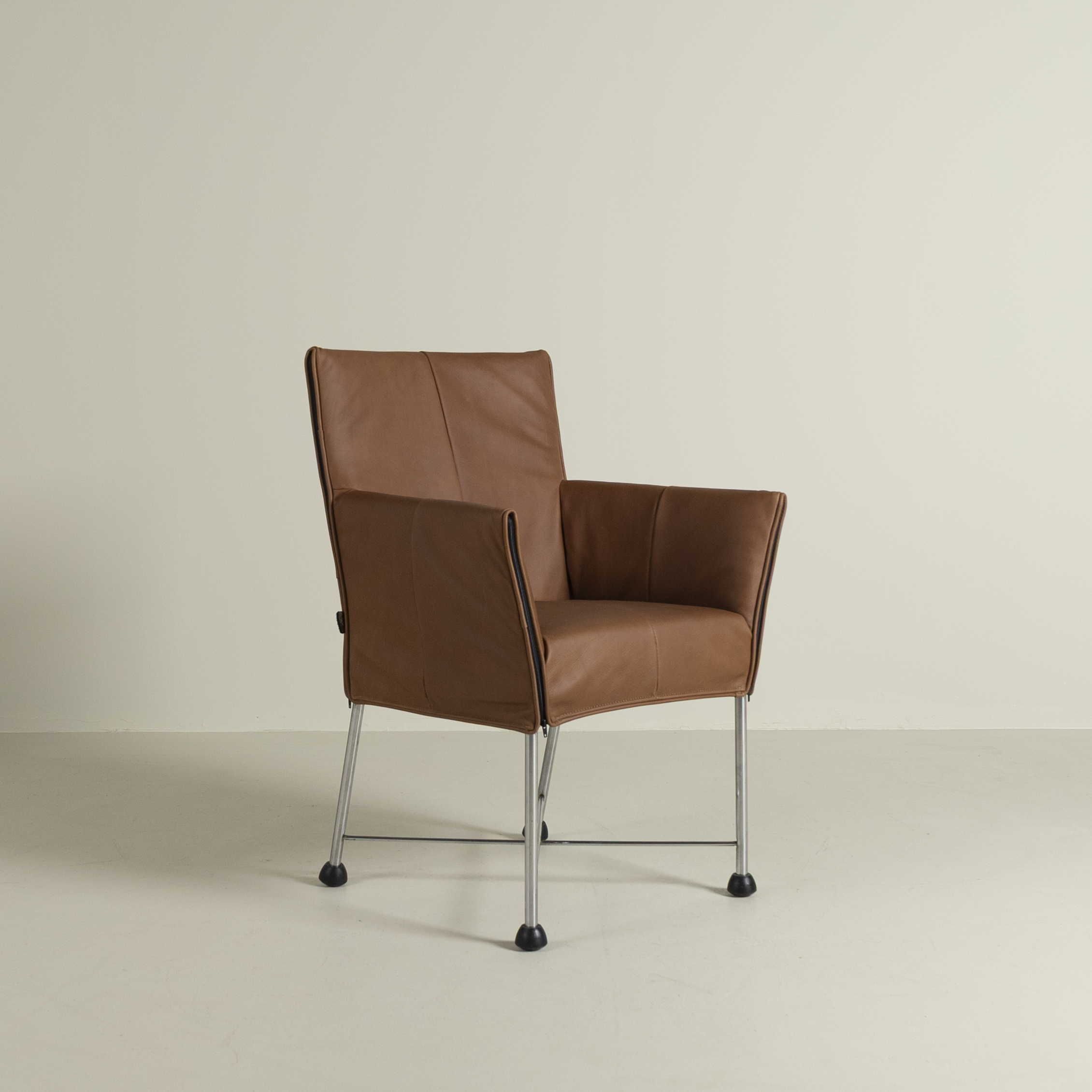 Montis Geraldine Stoel Cognac Leer - Aluminium (Op Doppen)