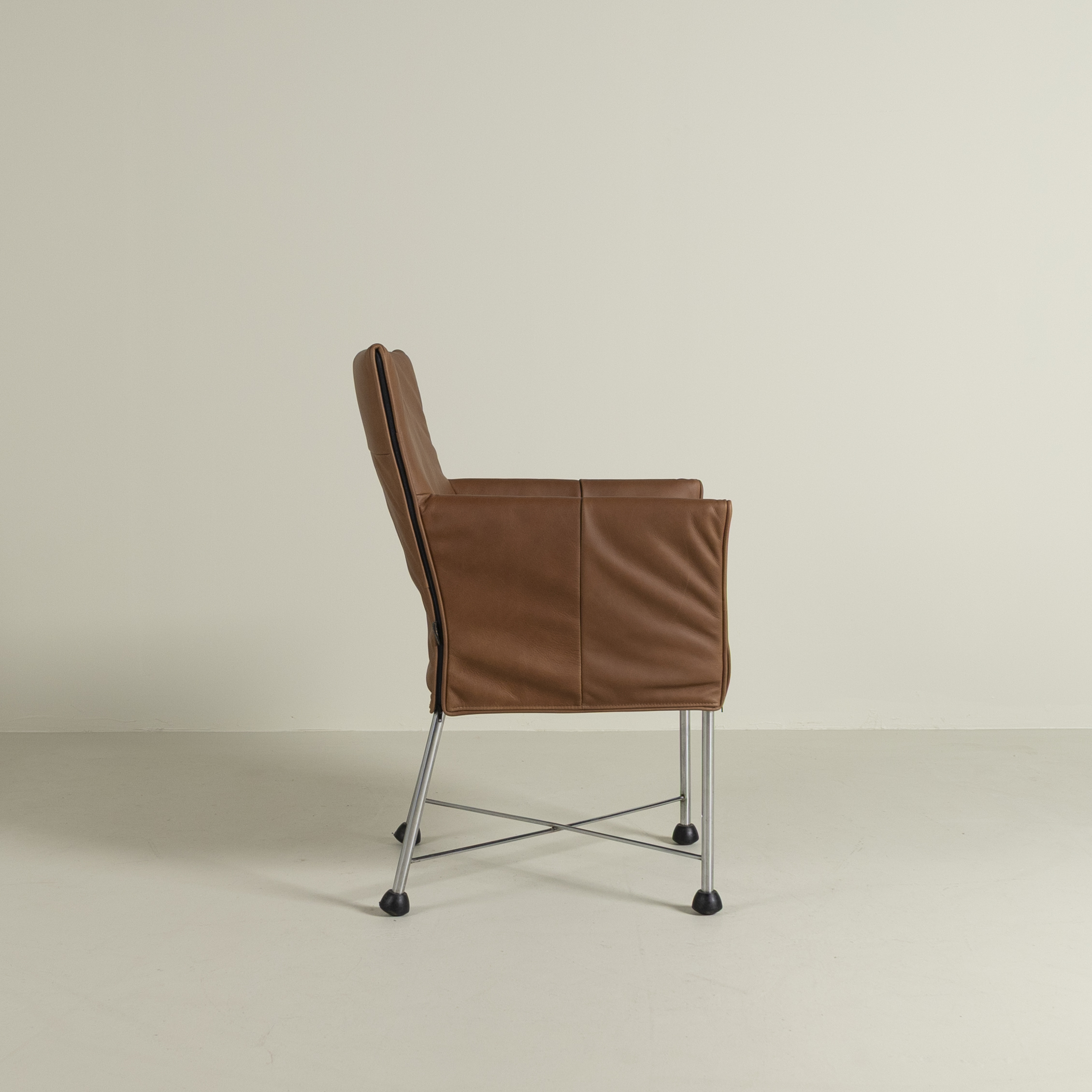 Montis Geraldine Stoel Cognac Leer - Aluminium (Op Doppen)