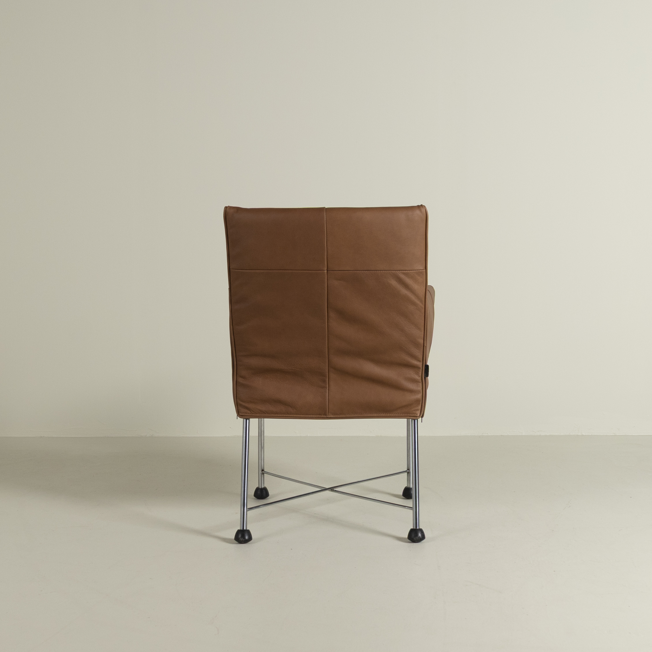 Montis Geraldine Stoel Cognac Leer - Aluminium (Op Doppen)